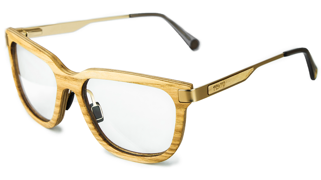 SPECTA WOOD/IRON EYEGLASSES.